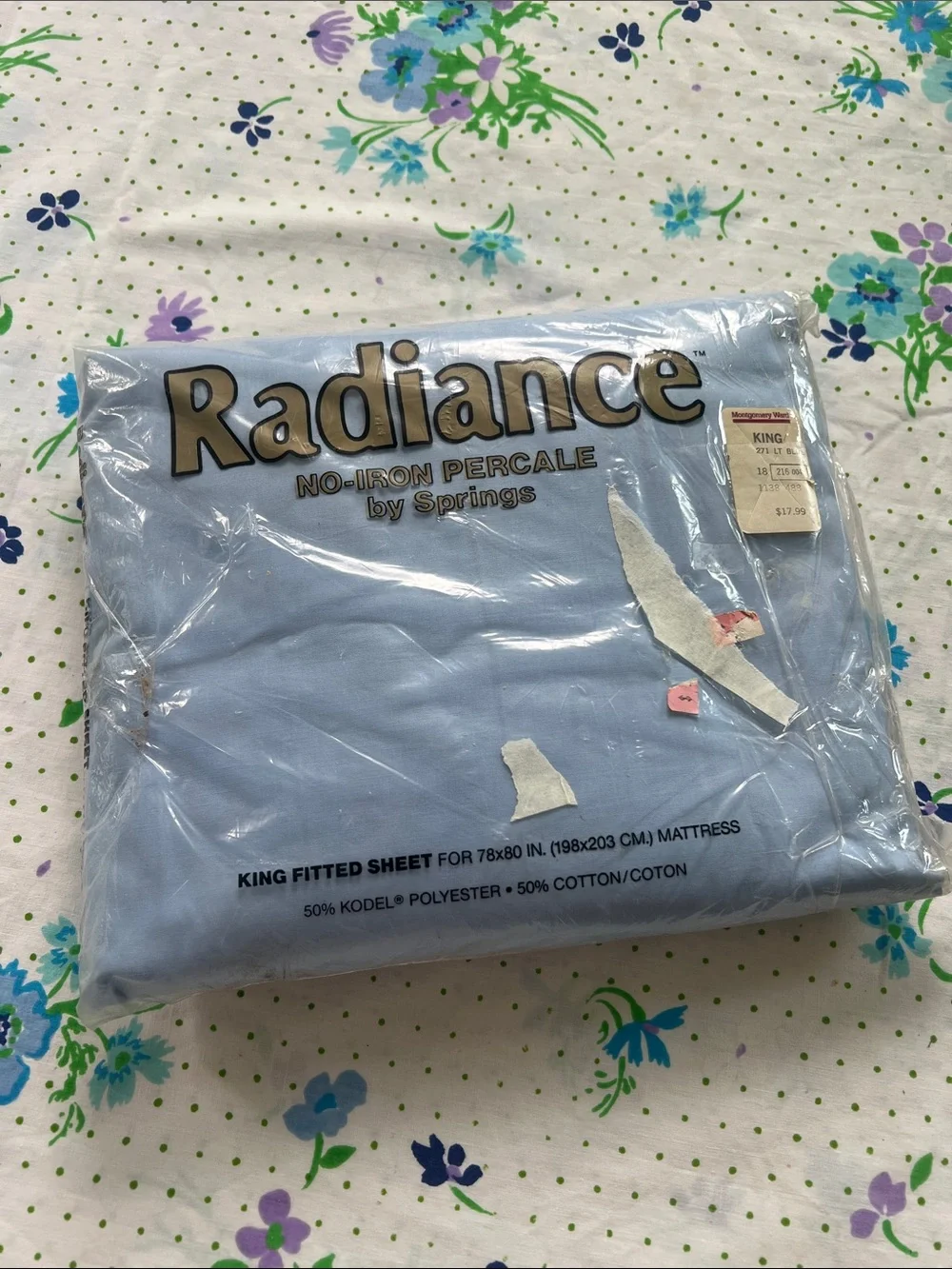 Vintage Radiance Fitted King Sheet - Blue
